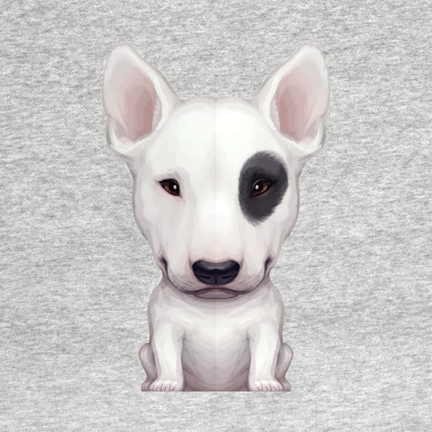 White English Bull Terrier with Black Eye Patch by stonemask